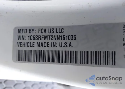 2022 Ram 1500 Big Horn 4X4 6'4 Box из США, поврежденный, VIN 1C6SRFMT2NN161036